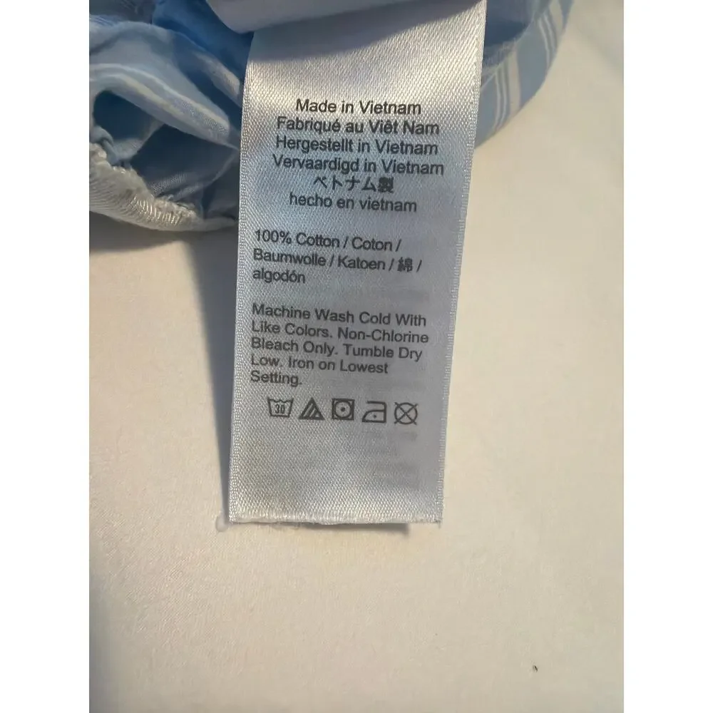 J.Crew Women’s Cotton poplin blue & white stripe pajama short set, XS